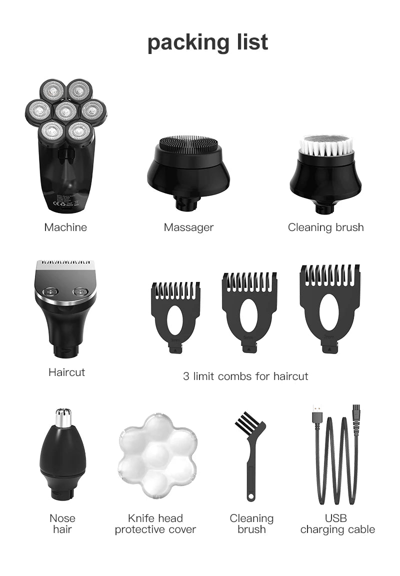 7D Precision Pro Shaver – 5-in-1 Waterproof Kit