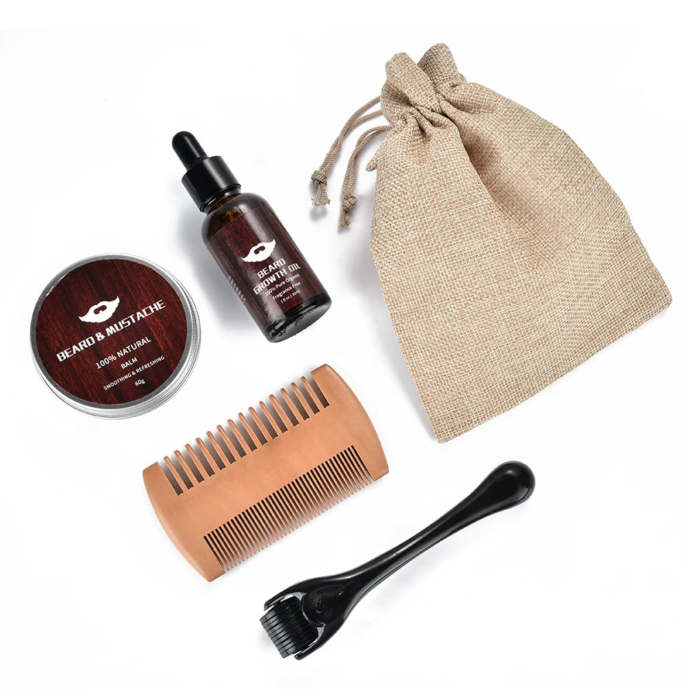 Beard Growth Kit – 5 Piece Grooming Set