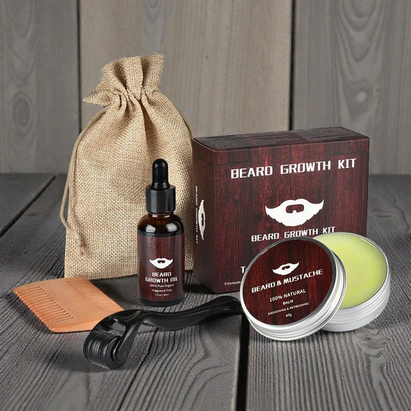 Beard Growth Kit – 5 Piece Grooming Set