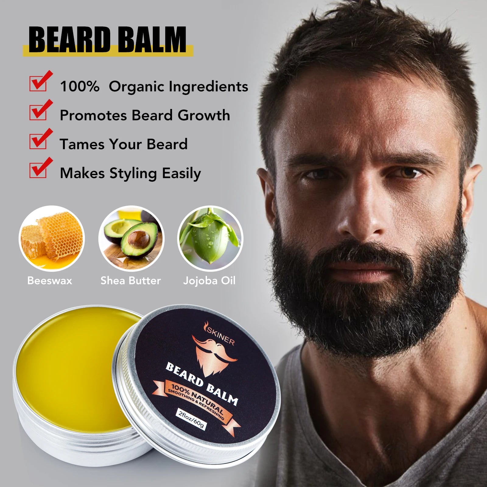 Beard Growth Kit – 5 Piece Set