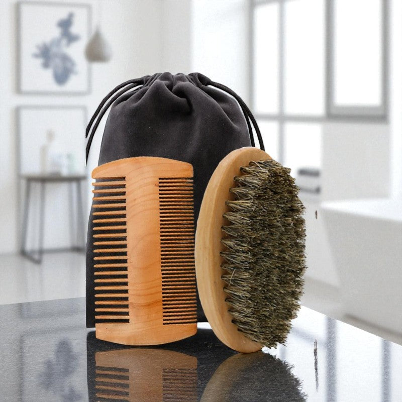 Beard Brush & Comb Set